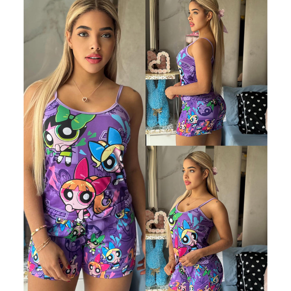 Set pijamas en tirantes - Talla Unica