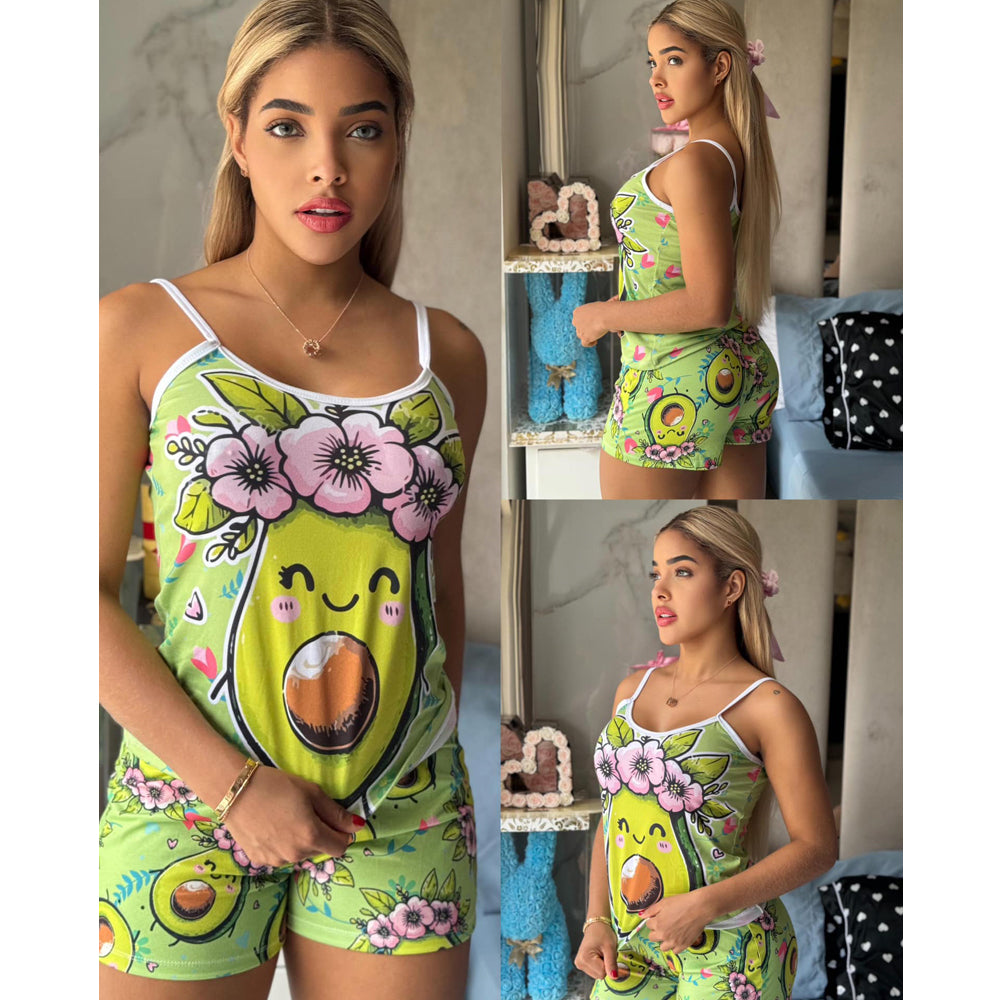 Set pijamas en tirantes - Talla Unica
